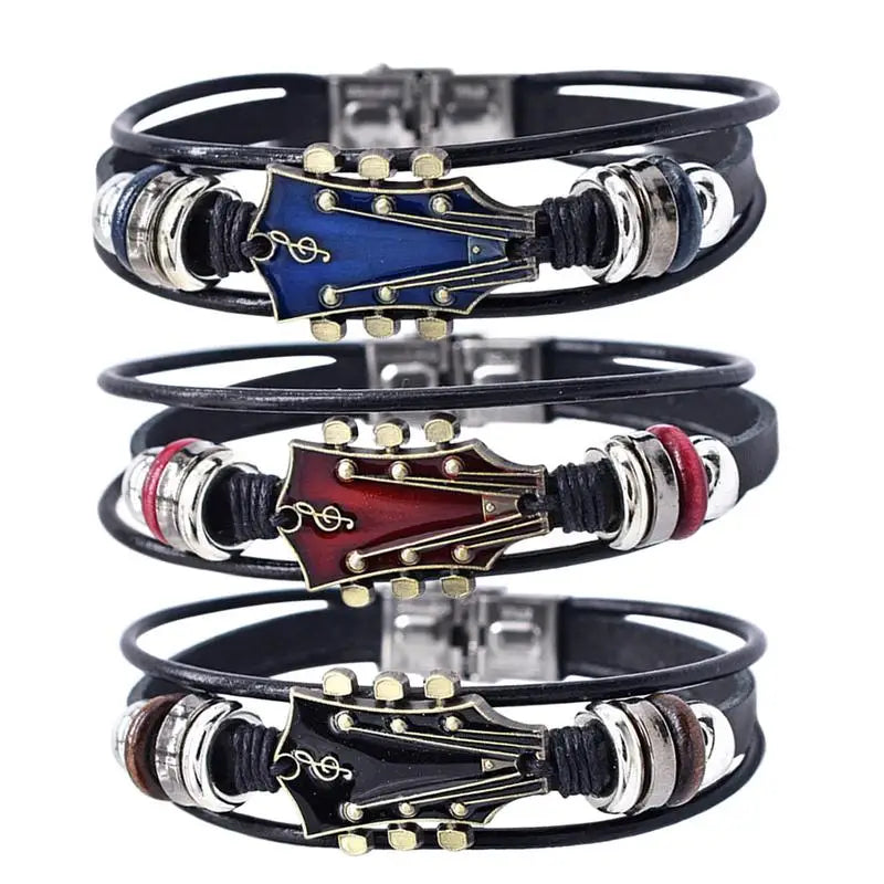 Guitar Buckle 3-Layered Bracelet