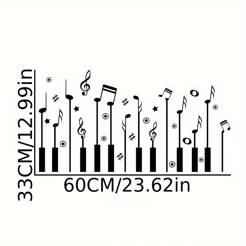 Music Notes Piano Pattern Wall Sticker