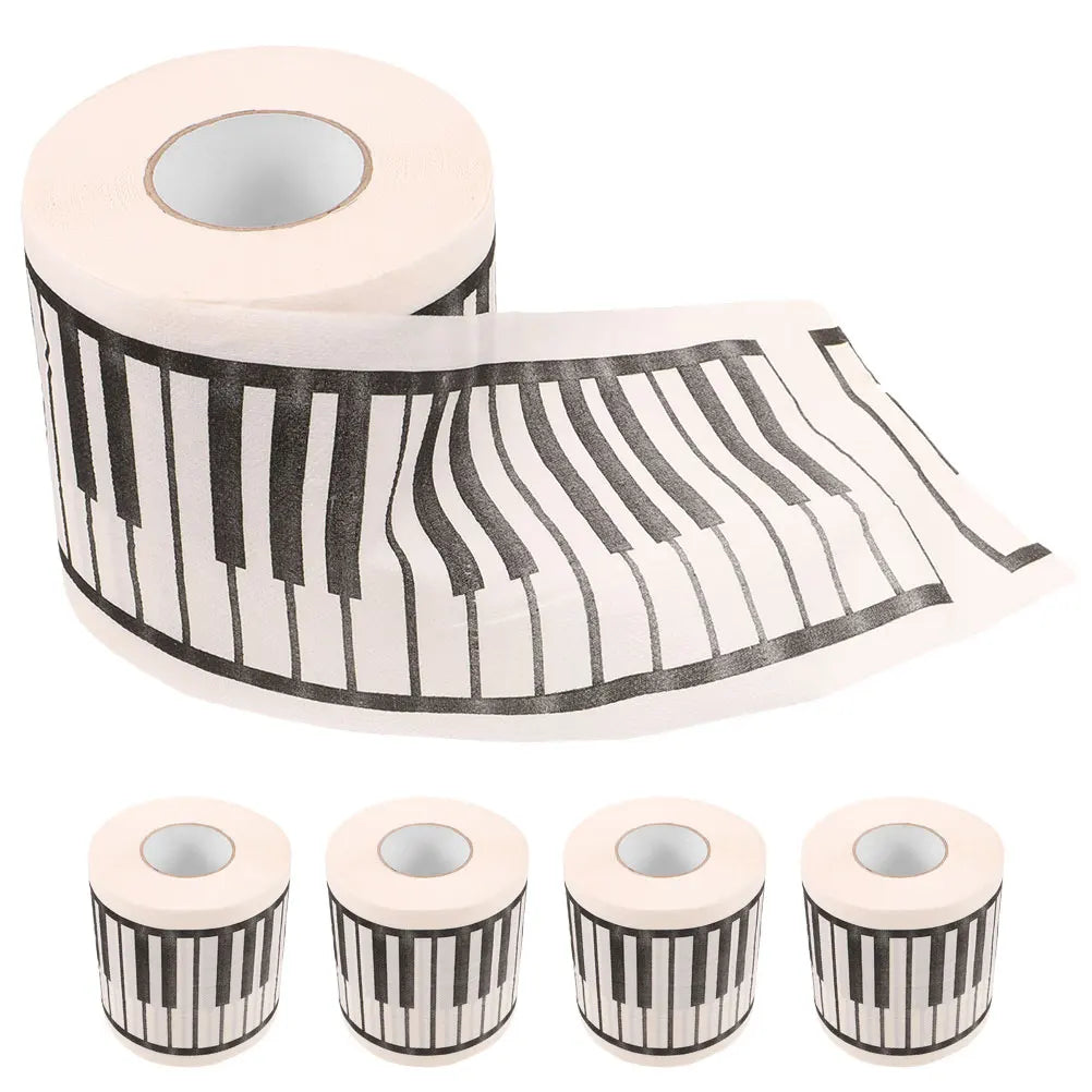 5 Rolls Piano Keyboard Printed Tissue Toilet Paper