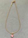 Pink Heart Music Short Necklace