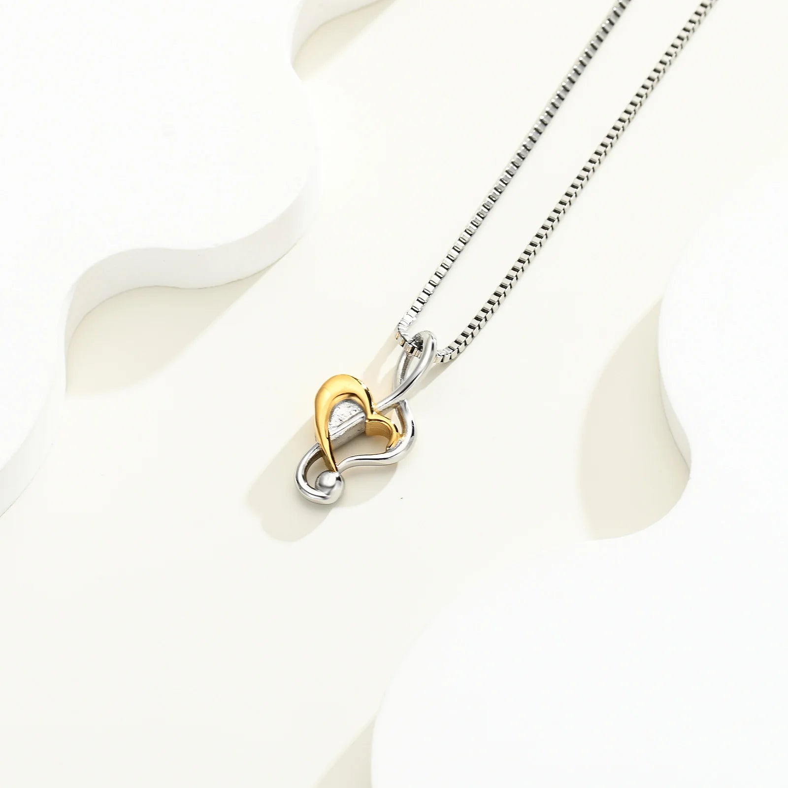 Music Notes Heart Necklace