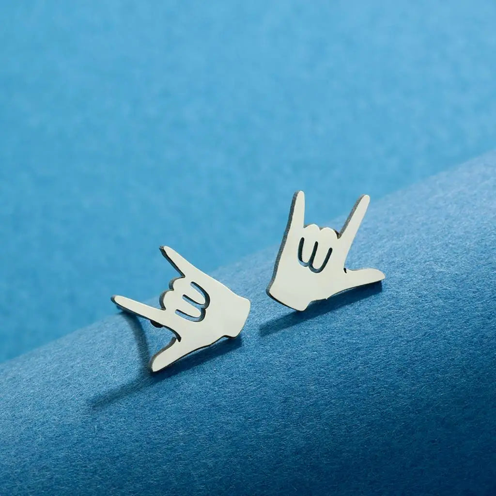 Rock & Roll Love & Peace Sign Earrings