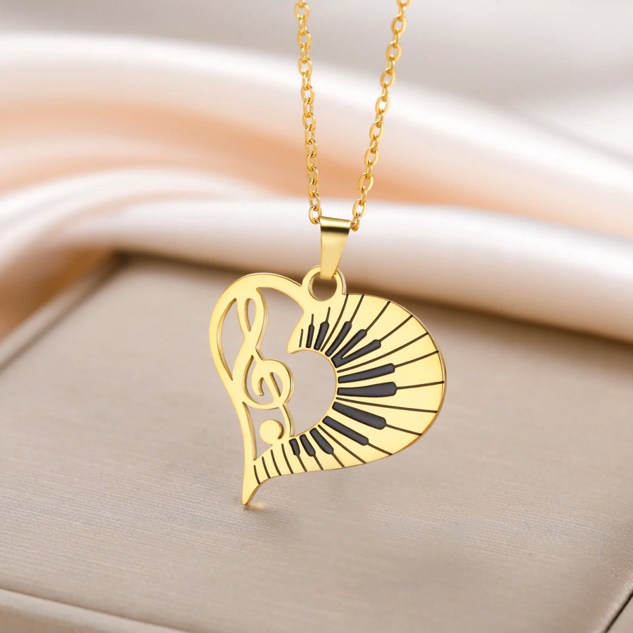 Love Music Piano Keys Necklace