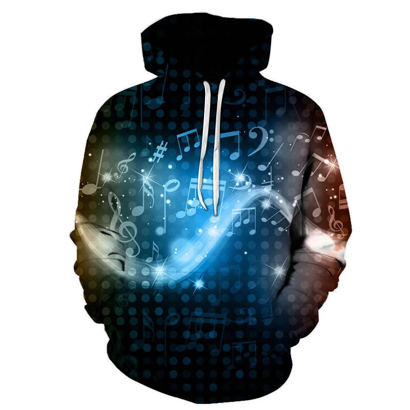 Blue Music Notes Hoodie