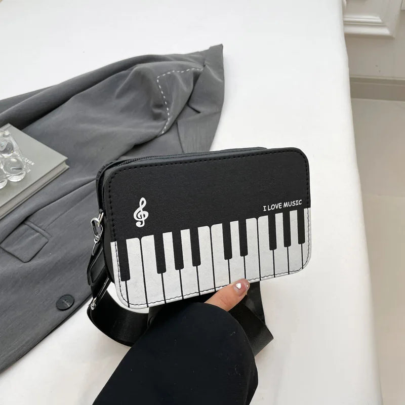 Piano Keys Dots & Lace Crossbody Bag