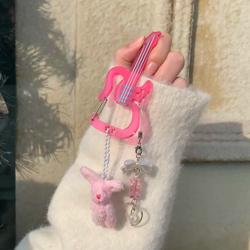 Guitar & Music Notes Acrylic Carabiner Clip