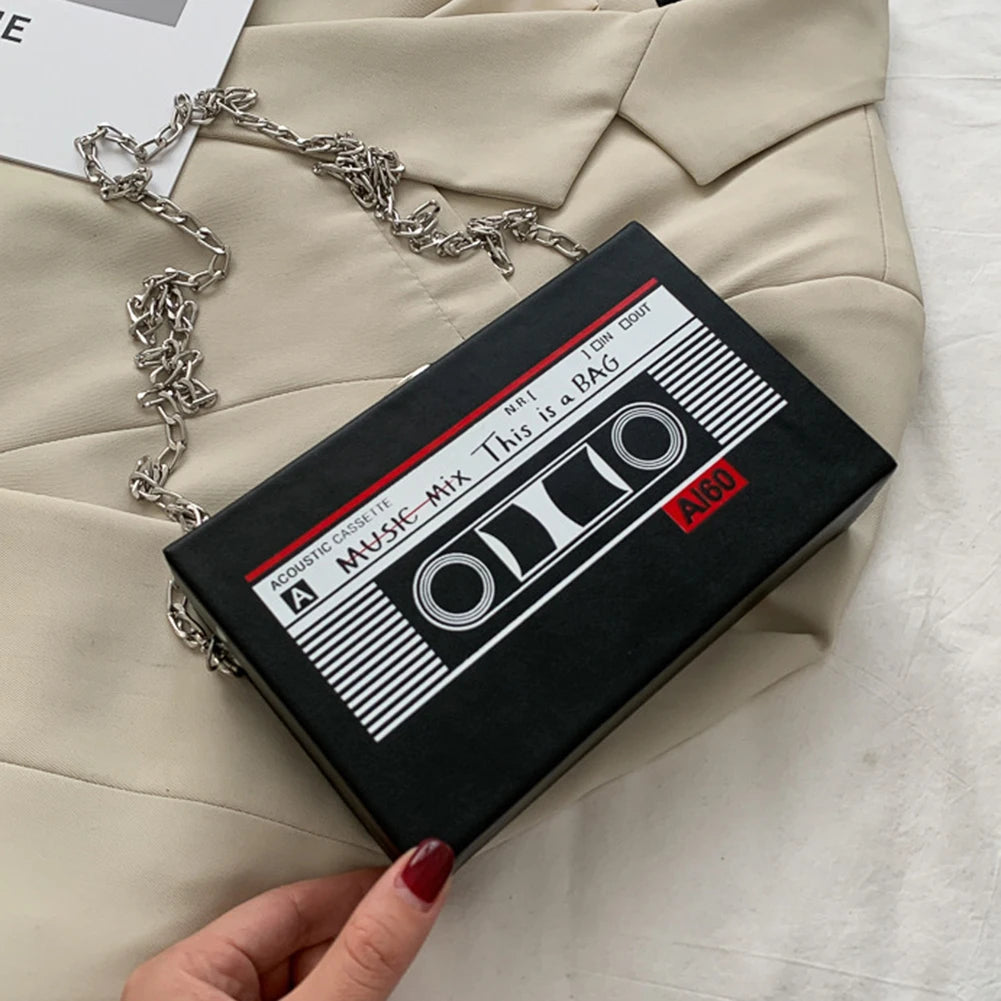 Cassette Tape Recorder Chain Bag