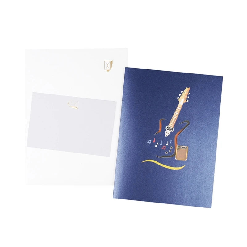 3D Electric Guitar & Amplifier Popup Card