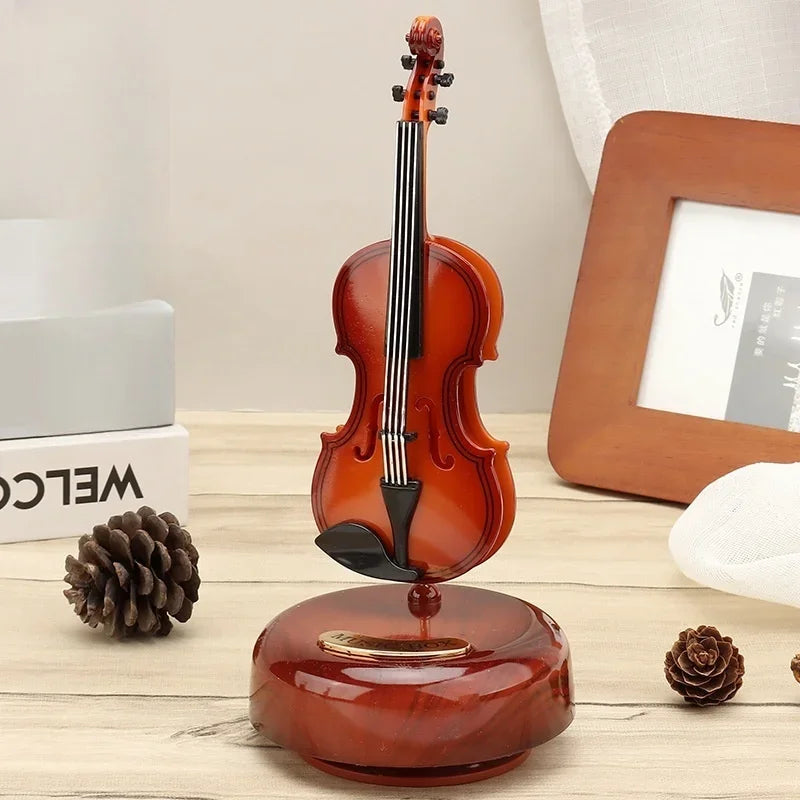 Rotating Guitar Violin Pipa Music Box