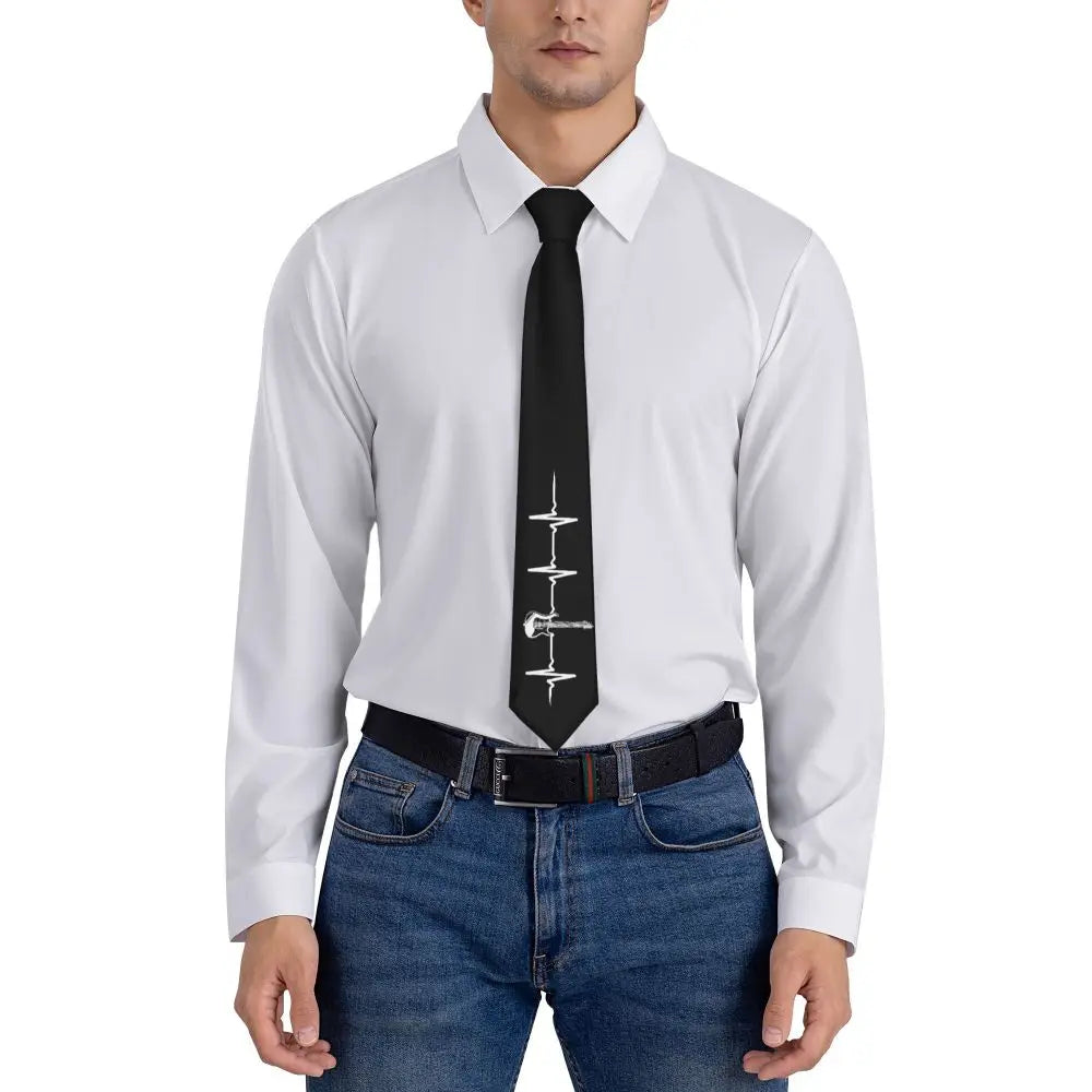 Electric Guitar Heartbeat Tie