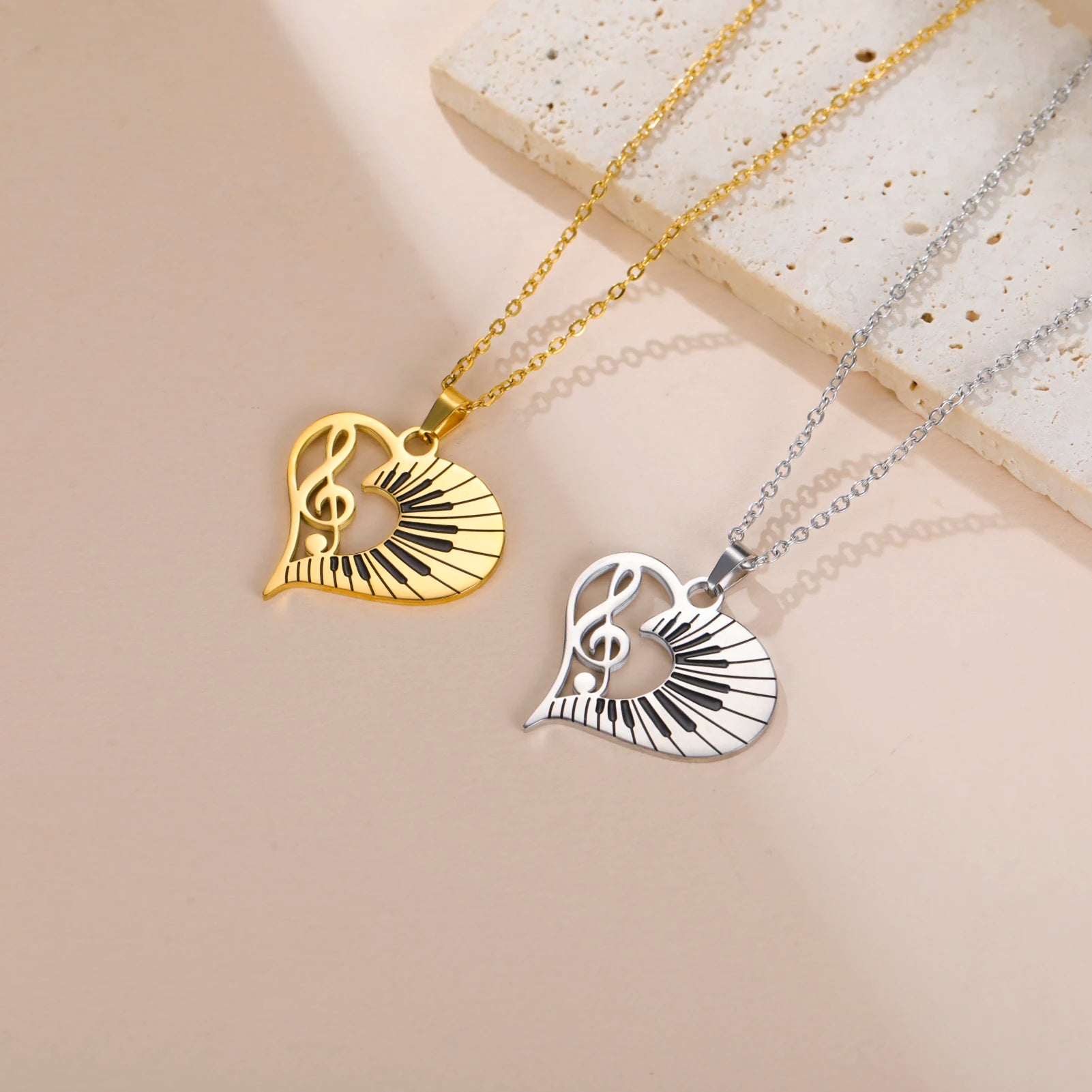 Love Music Piano Keys Necklace