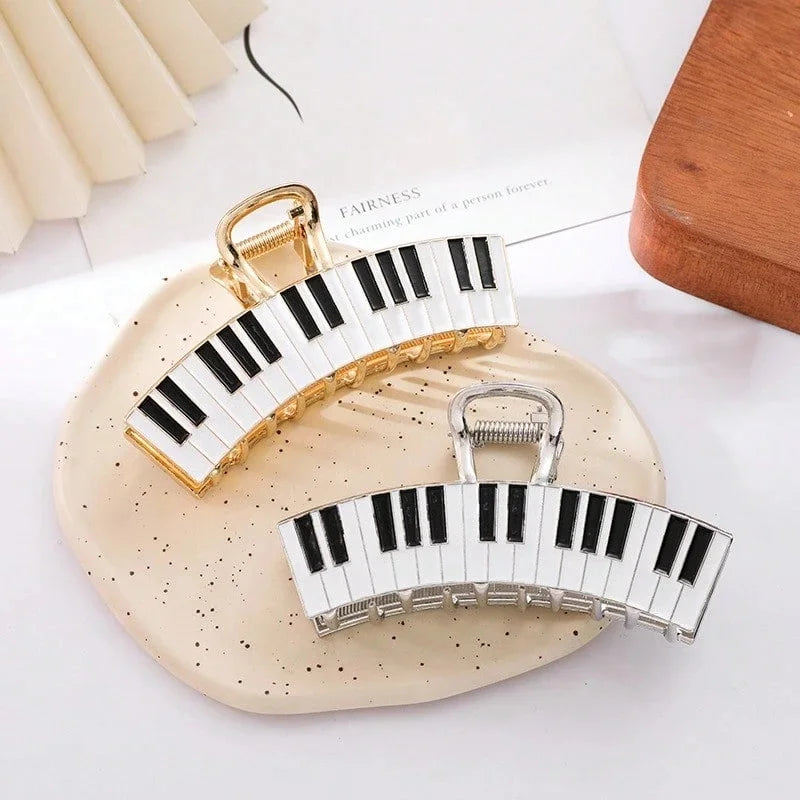Black And White Piano Keys Hair Claw