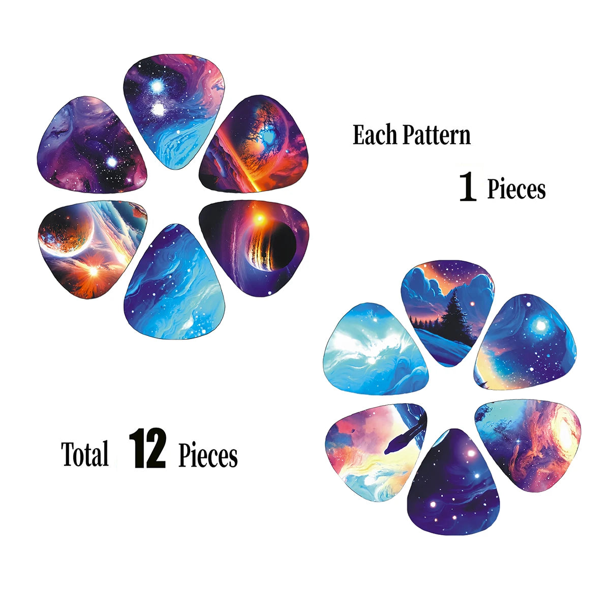 12pcs Universe World Guitar Pick Set