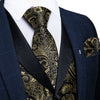 Men's Suit Vest Set (Necktie Handkerchief Cufflinks Waistcoat)