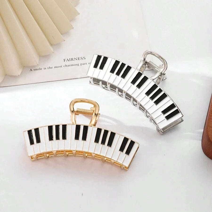 Black And White Piano Keys Hair Claw