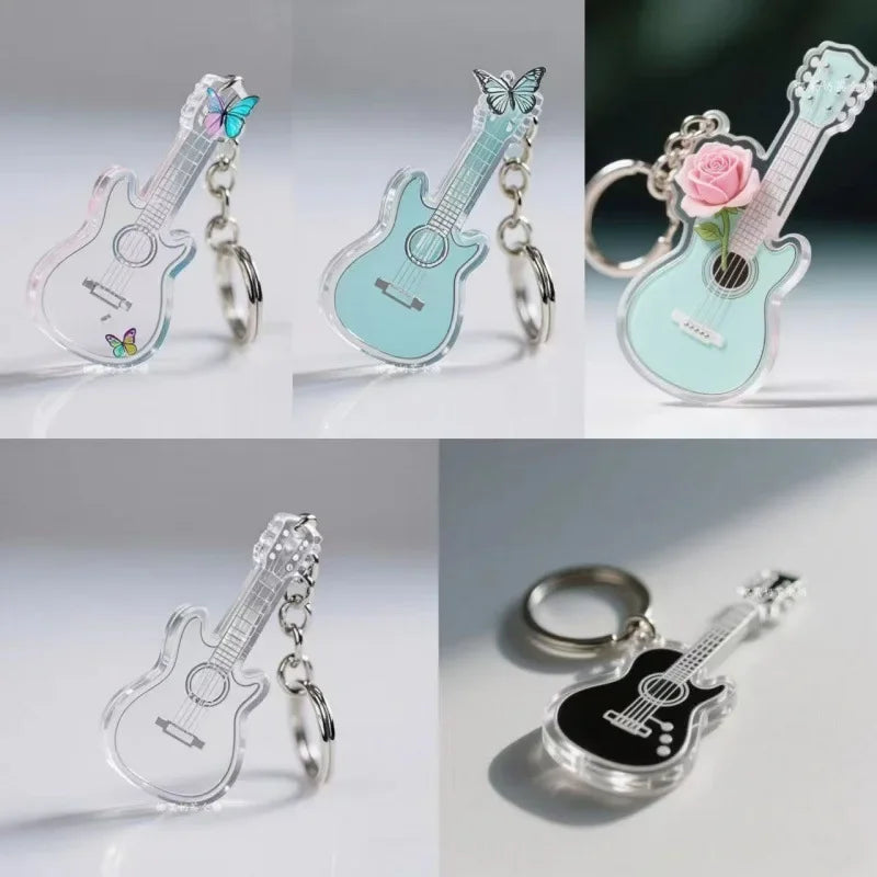 Transparent Guitar Keychain