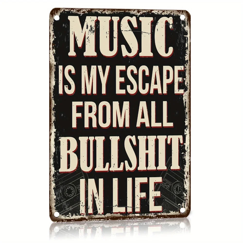 Vintage Music Quote Metal Wall Art