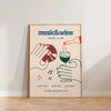 Retro Music & Wine Social Club Canvas Wall Art