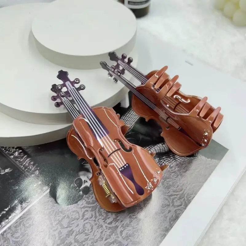 Violin Hair Claw Shark Clip