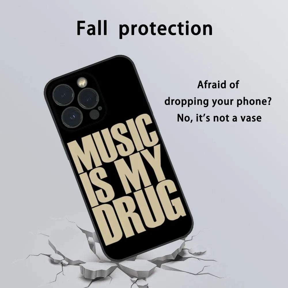 MUSIC IS MY DRUG Theme iPhone Phone Case