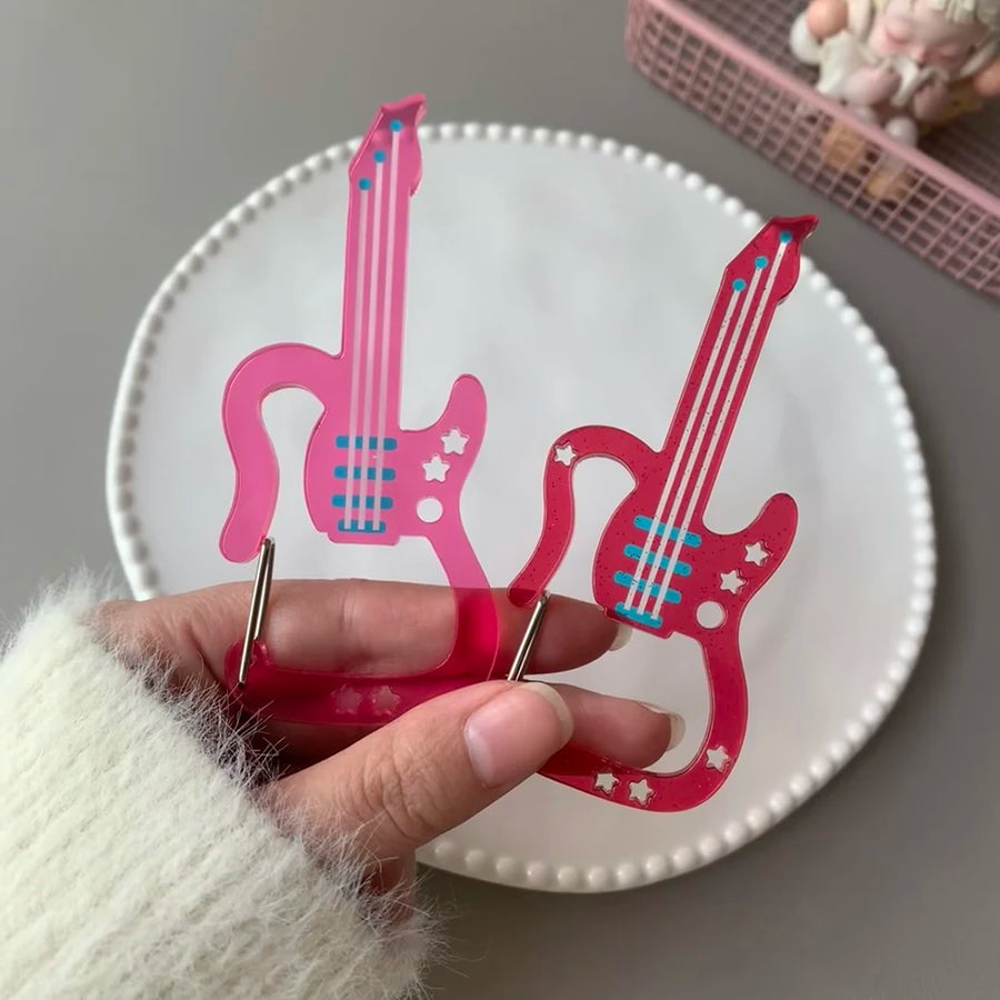 Guitar & Music Notes Acrylic Carabiner Clip