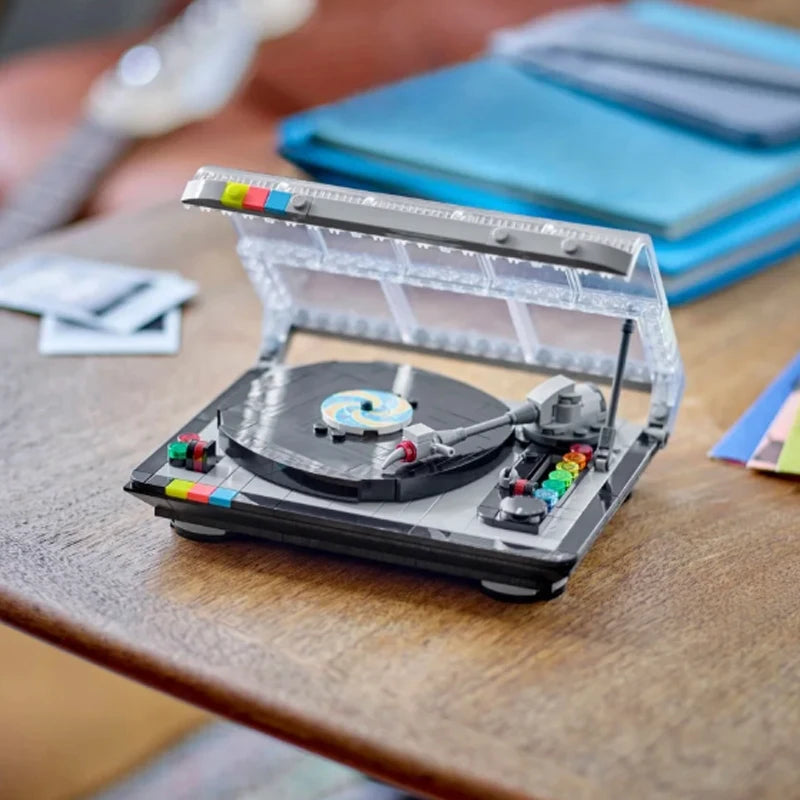 Retro Vinyl Record Player Building Blocks Toy