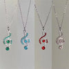 Rhinestone Treble Clef Music Note Necklace