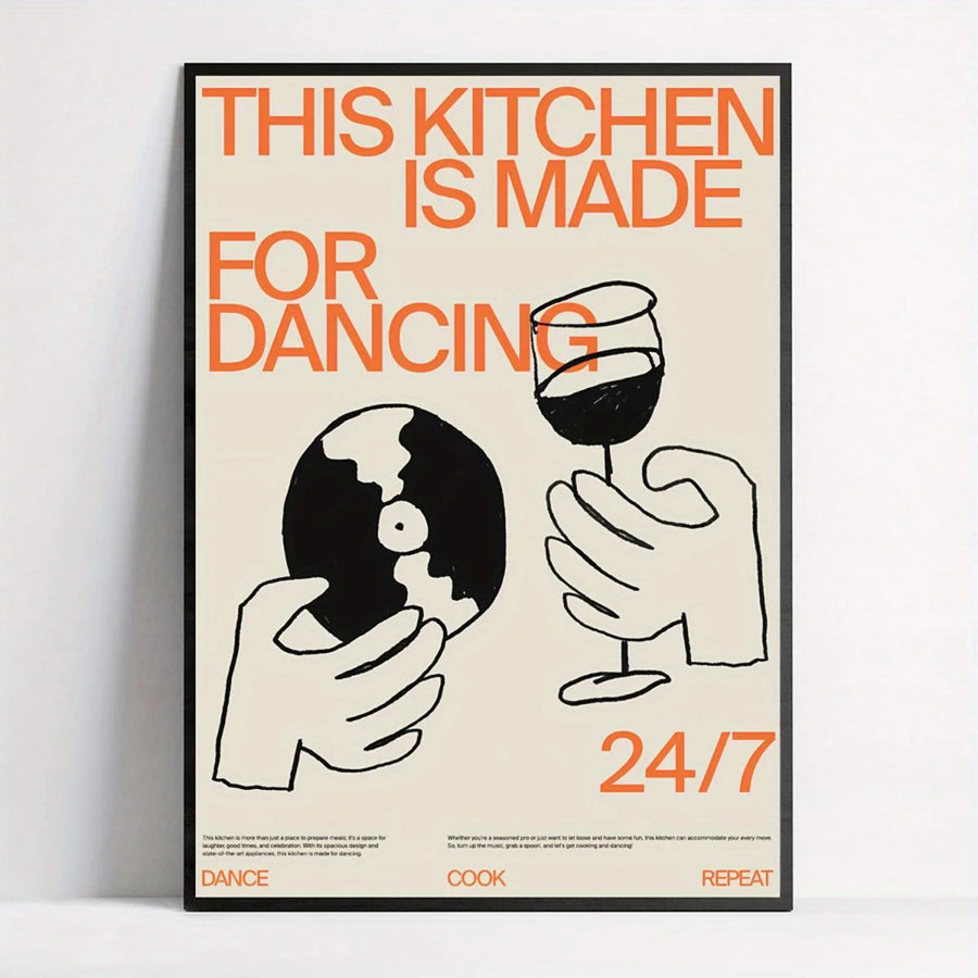 "This Kitchen for Dancing" Canvas Wall Art