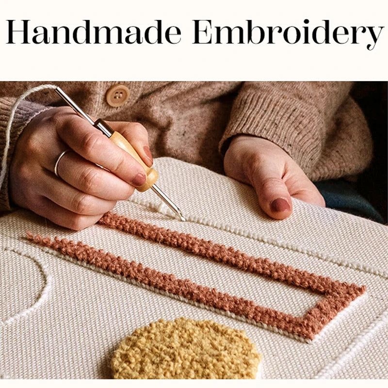 Embroidered Flowers Throw Pillow Cover