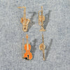 Jazz Music Instrument Shaped Brooch Pin (Trumpet Flute Violin Saxophone)