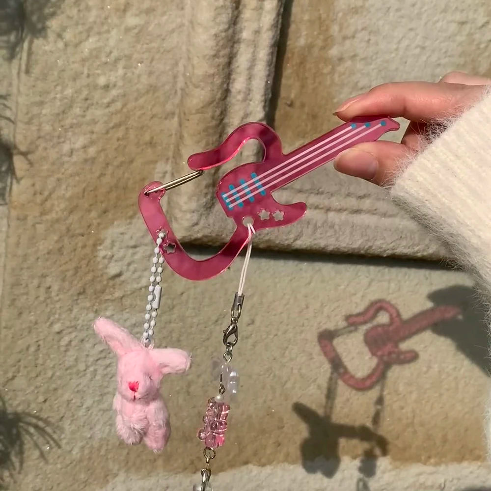 Guitar & Music Notes Acrylic Carabiner Clip