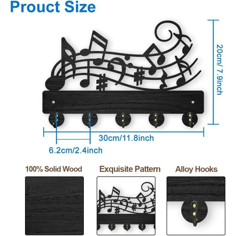 Music Scores Wood Hook Wall Hanger