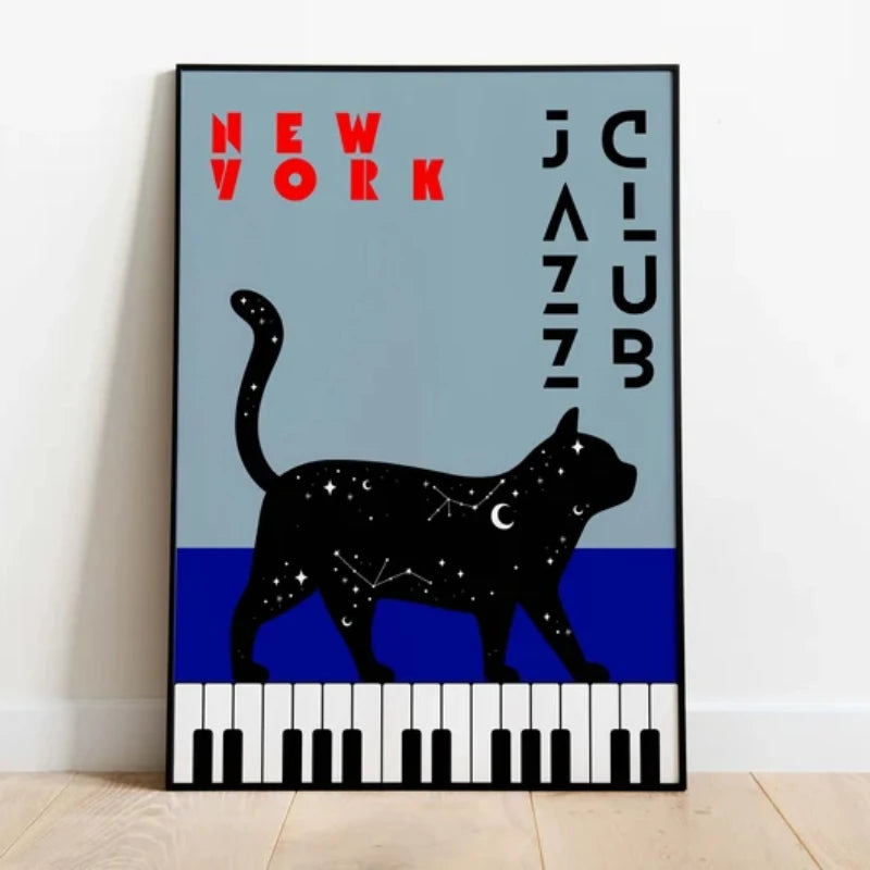 Music Black Cat Canvas Art