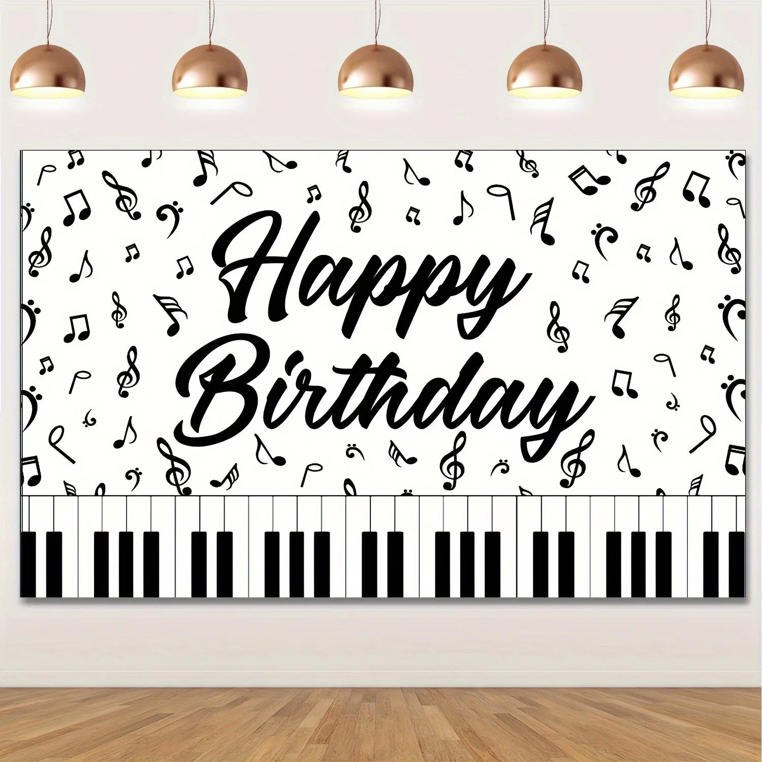 Happy Birthday Music & Piano Party Banner Decoration