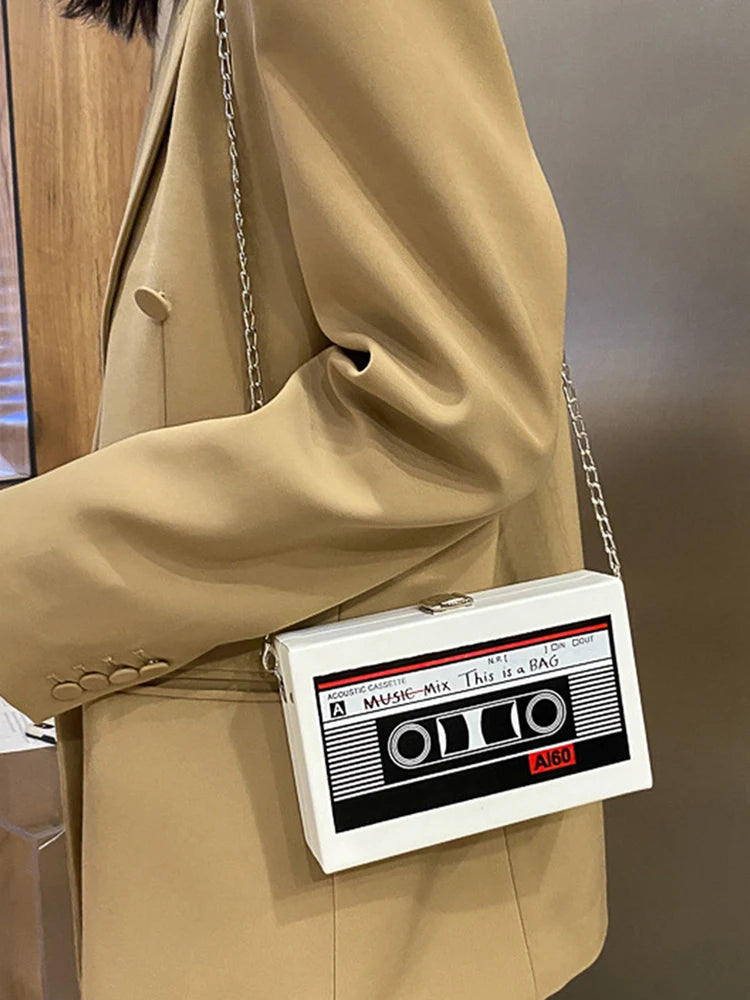 Cassette Tape Recorder Chain Bag