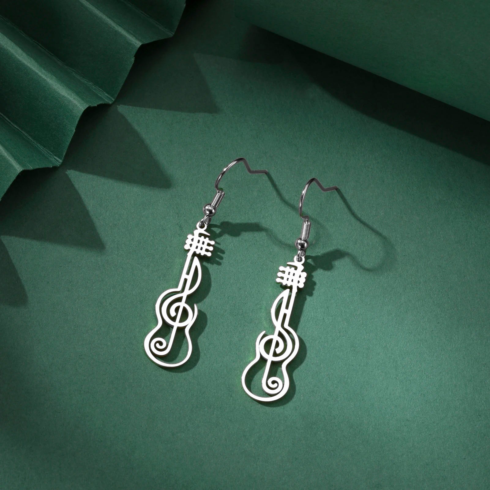 Violin/Guitar & Music Notes Dangle Earrings