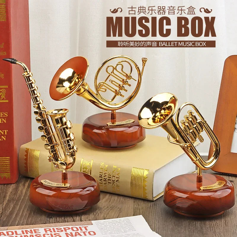 Rotating Guitar Violin Pipa Music Box