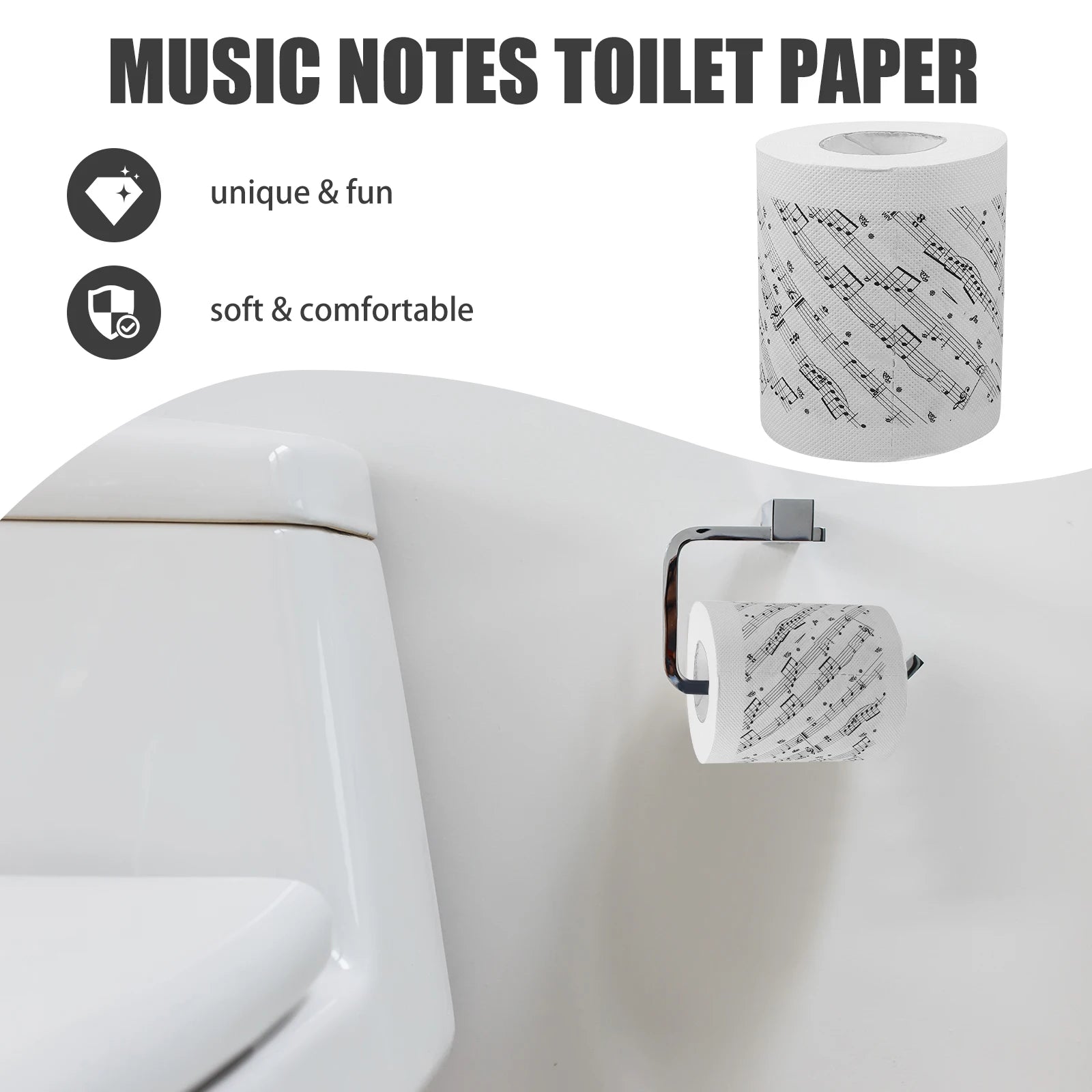 Music Notes Pattern Tissue Toilet Paper
