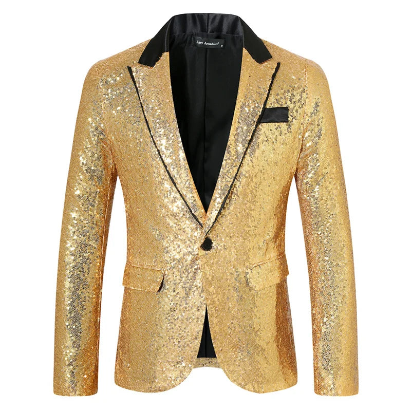 New Luxury Sequin Men's Suit Blazer