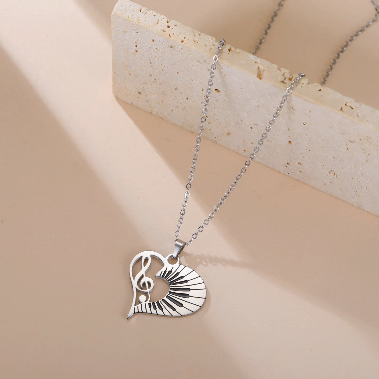 Love Music Piano Keys Necklace
