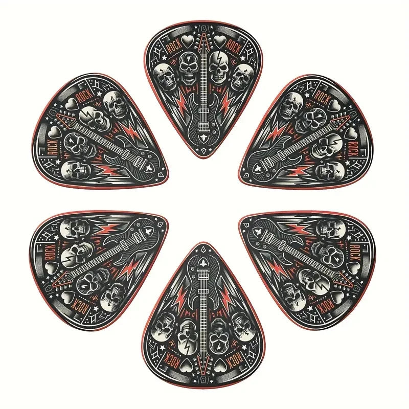 6pcs Rock Skull Guitar Pick Set