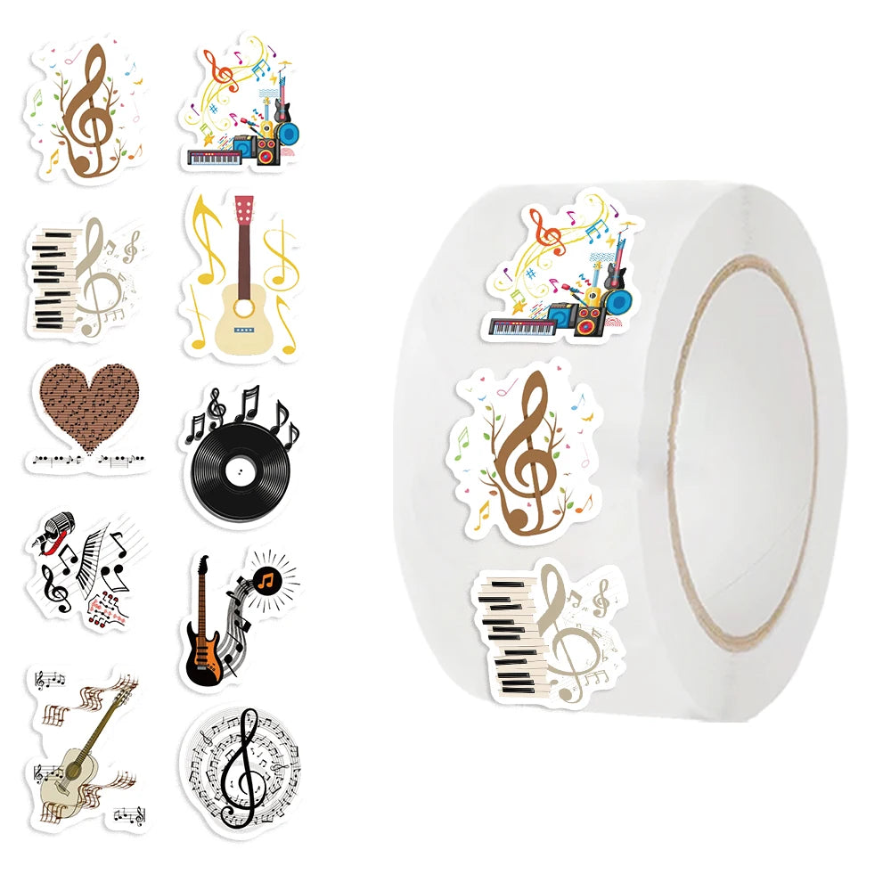 500pcs Music Vinyl Roll Stickers