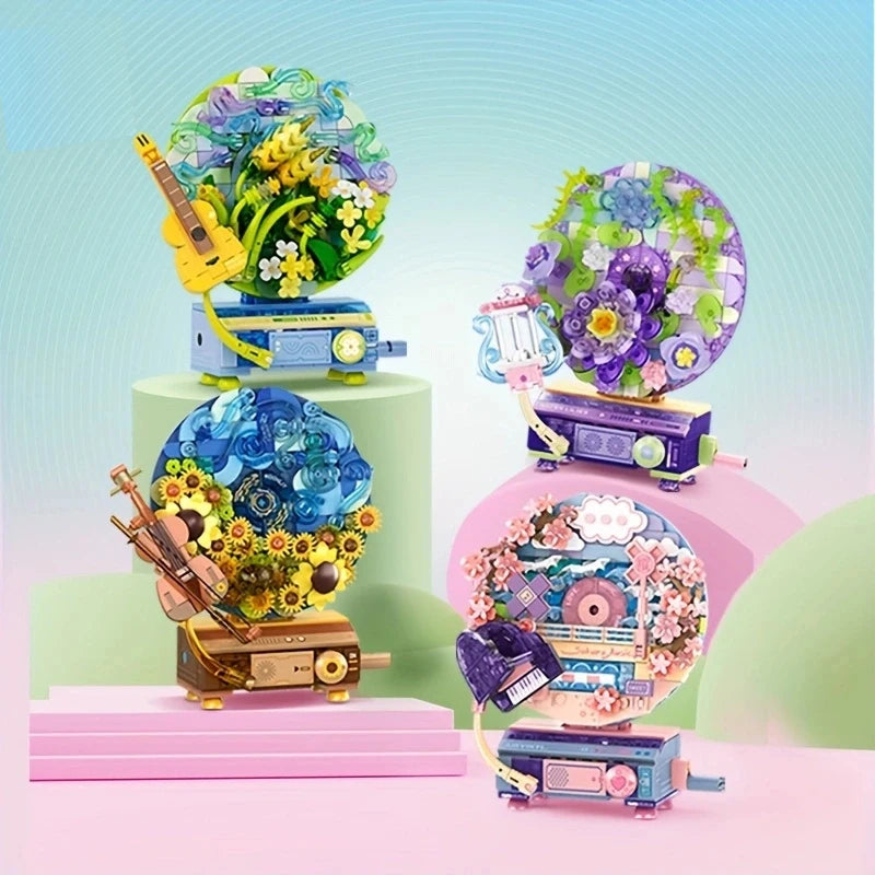 Decorative Music Box Building Block Toy (Guitar Piano Violin Harp)