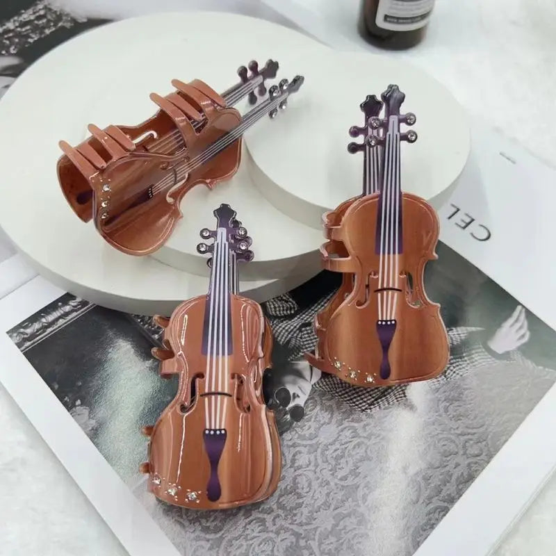 Violin Hair Claw Shark Clip