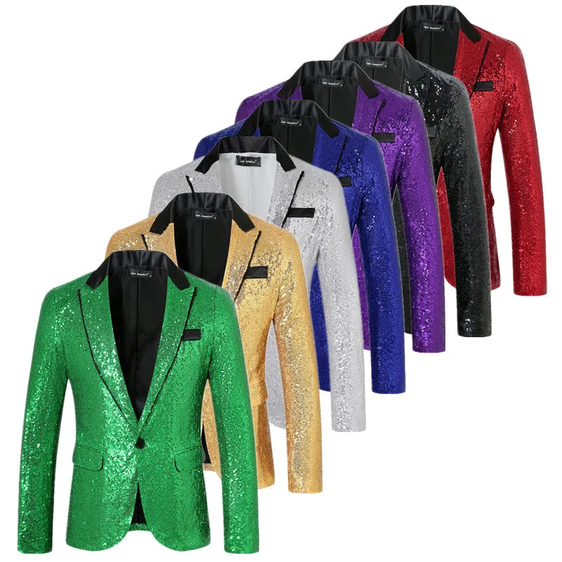 New Luxury Sequin Men's Suit Blazer