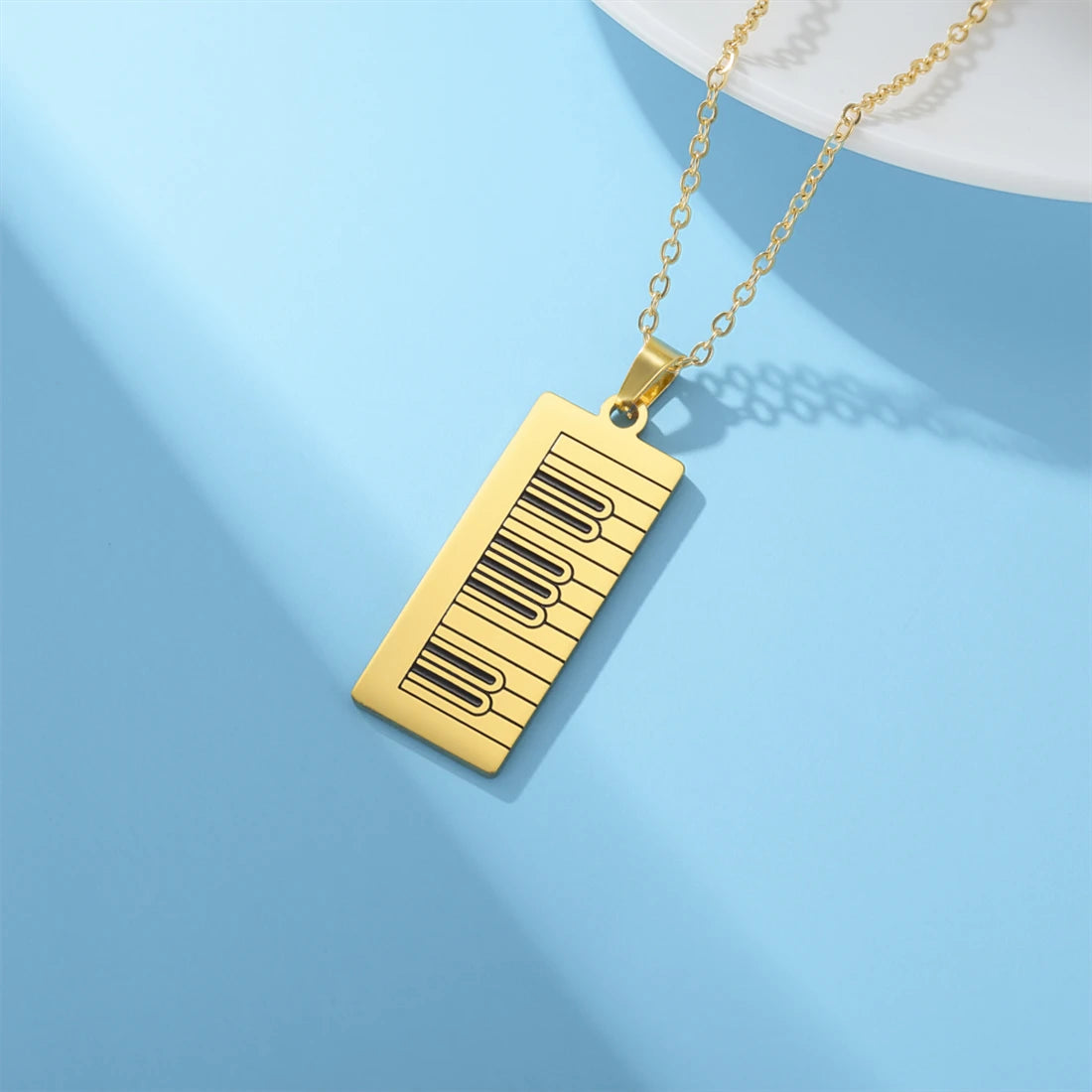 Long Piano Keyboard Necklace