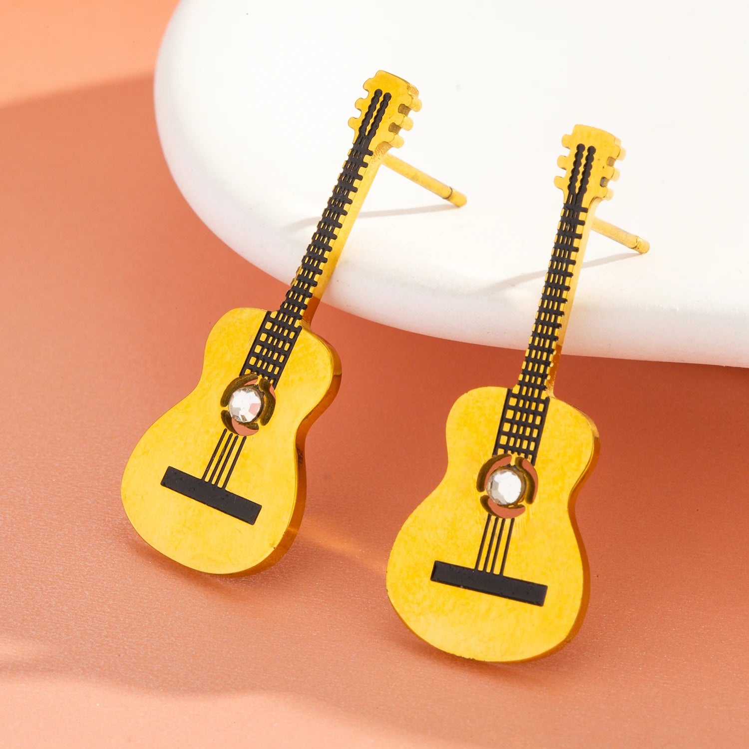 Classic Guitar Stud Earrings