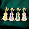 Simple Luxurious Violin Brooch