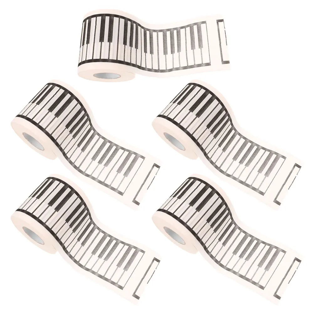 5 Rolls Piano Keyboard Printed Tissue Toilet Paper