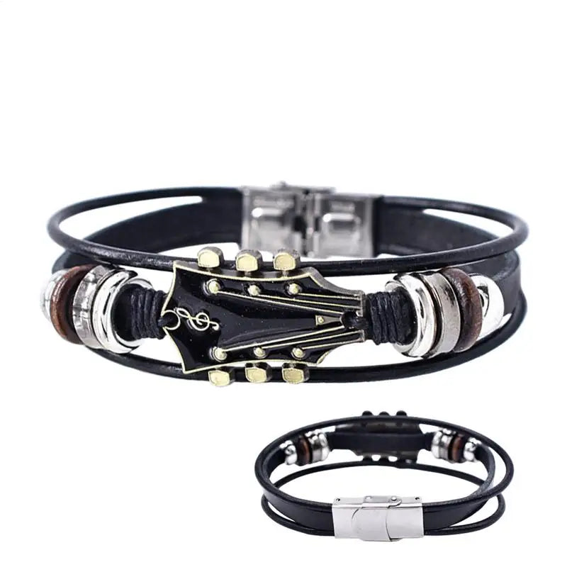 Guitar Buckle 3-Layered Bracelet